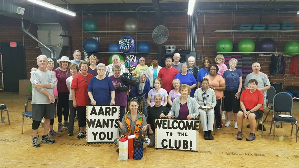 My senior fitness class helping me to celebrate my 50th birthday!