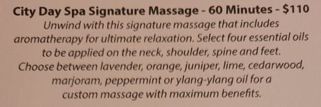 City Day Spa Signature Massage - 60 Minutes - $110